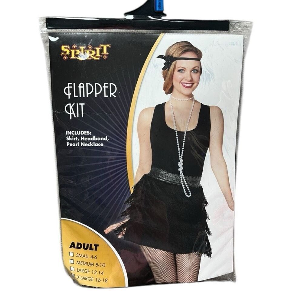 New Womens Spirit Flapper 1920’s Fringe Emblished Great Gatsby Costume - Sz XL